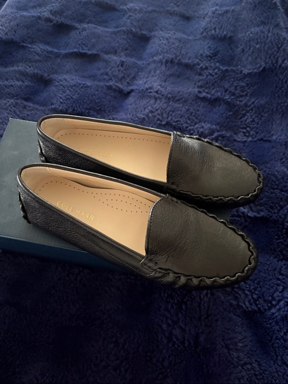 Cole Haan Black Leather Driving Moccasins - Picture 4 of 4